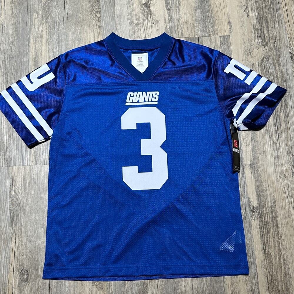 New York Giants Wilson #3 NFL Team Apparel Youth Jersey Blue Size Large (12/14)